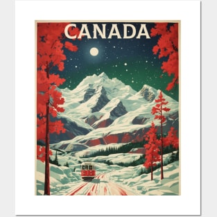 Canada Starry Night Vintage Poster Tourism Posters and Art